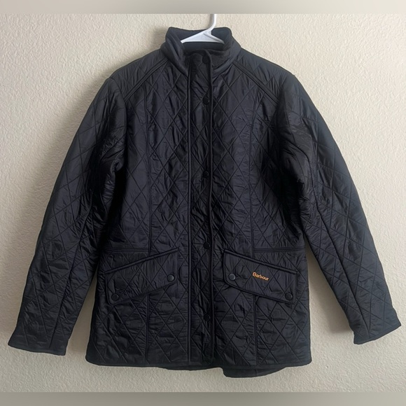 Barbour Calvary Polarquilt Fleece Lined Jacket Black Size 12 - Picture 1 of 7
